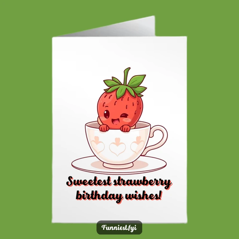 Free Printable Birthday Card: Strawberry Teacup for a Sweet Birthday Surprise!