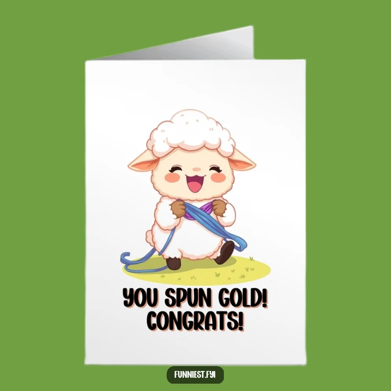 Free Printable Congrats Card: Sheep Knitting Rainbow - Creative Downloadable Gift!