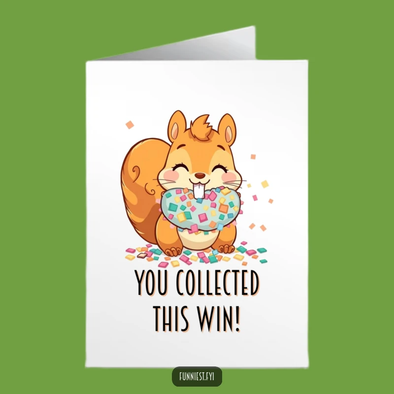 Free Printable Congratulations Card: Squirrel Confetti Frenzy! Hilarious Downloadable Greeting