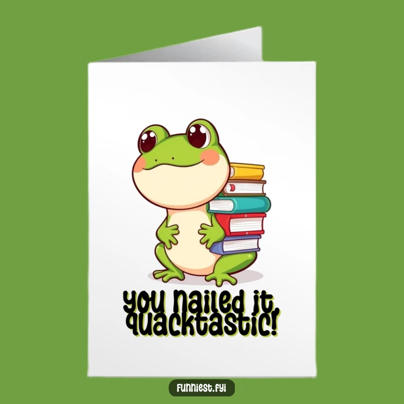 Free Printable Frog Congratulations Card - Humorous Book Balance Downloadable Greeting
