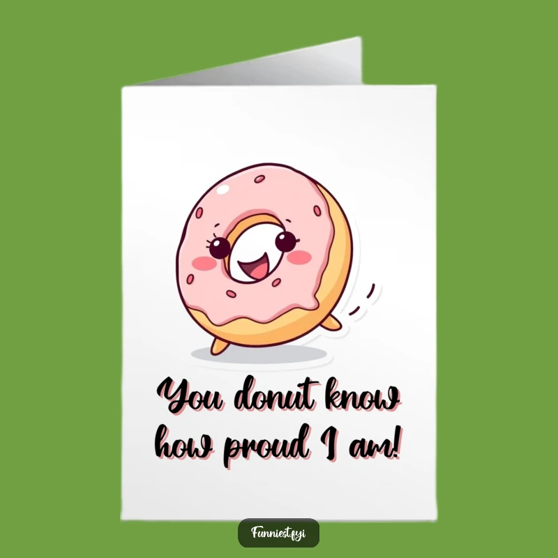 Free Printable Congrats Card: Funny Donut Rolling, Sweet Downloadable Gift!