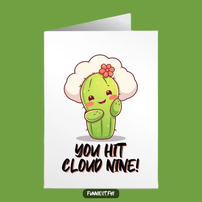 Free Printable Congrats Card: Hilarious Cactus Cloud Downloadable for Achievements