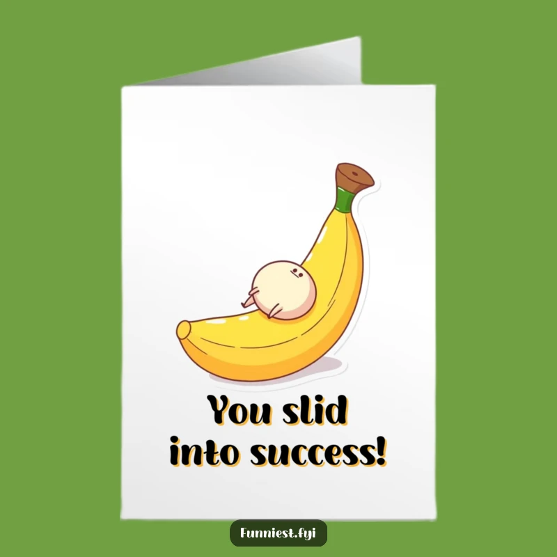 Funny Free Printable Congrats Card: Banana Peel Roll Celebration - Downloadable Joy