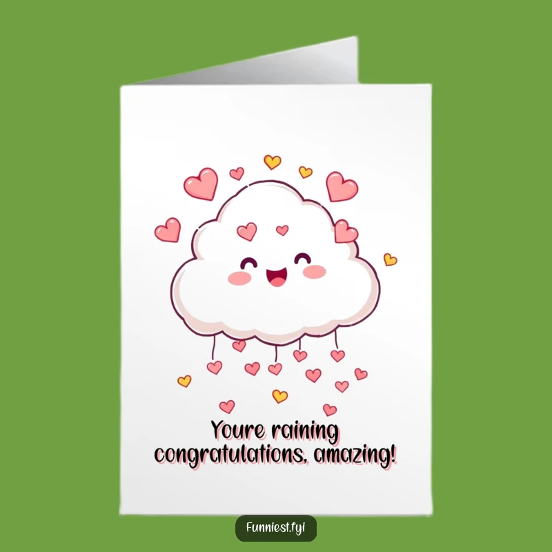 Free Printable Congrats Card: Joyful Cloud Hearts, Lovely Downloadable Gift!