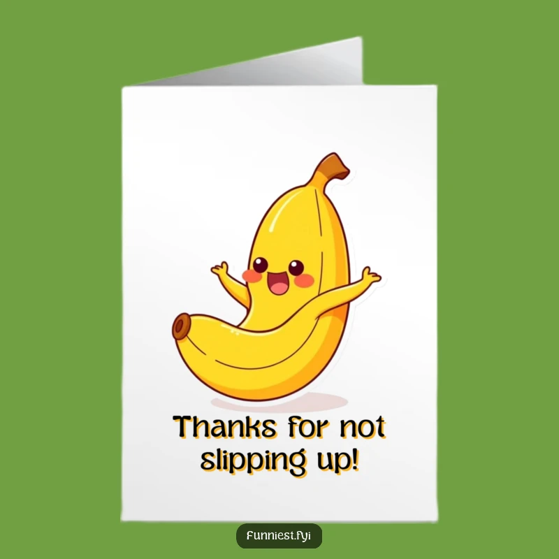 Free Printable Banana Thank You Card: Slipping Thanks Downloadable Gift