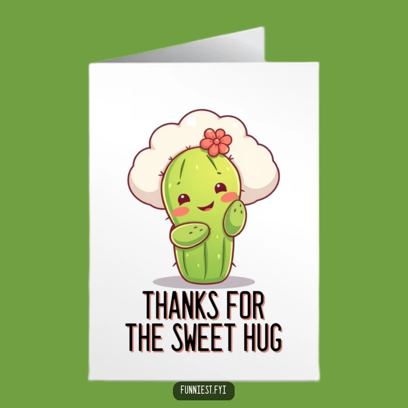 Free Printable Thank You Card: Funny Cactus Cloud Downloadable for Gratitude