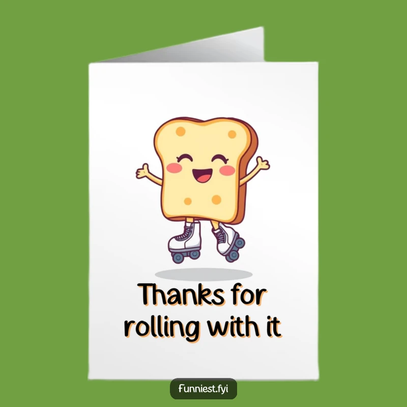 Free Printable Thank You Card: Funny Toast Skater Downloadable for Gratitude