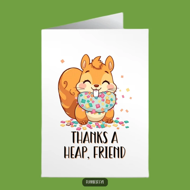 Funny Free Printable Thank You Card: Squirrel Confetti Fun! Charming Downloadable Gift