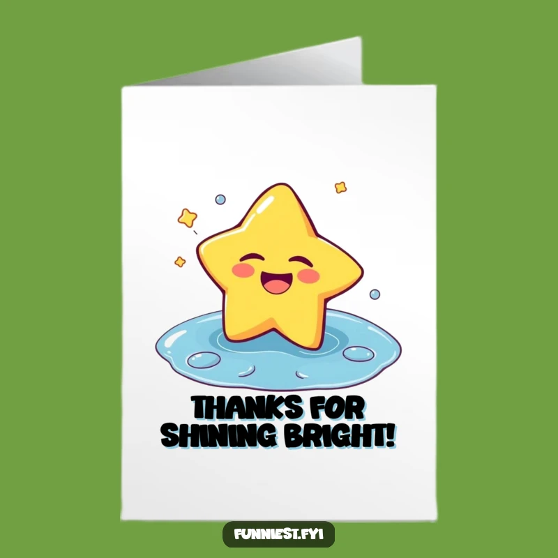 Hilarious Free Printable Thank You Card: Star's Winking Splash - DIY Gift!