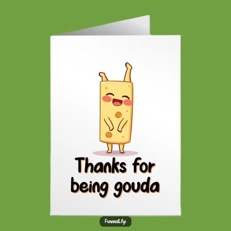 Free Printable Thank You Card: Cheese Handstand Thanks - Funny Downloadable Gift