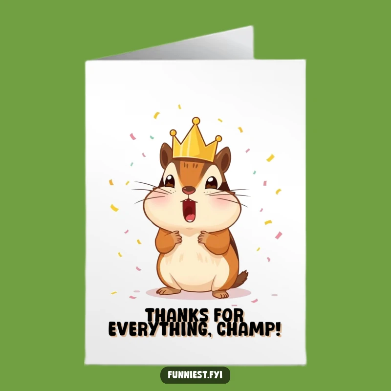 Free Printable Thank You Card: Chipmunk Gratitude Confetti Funny Downloadable