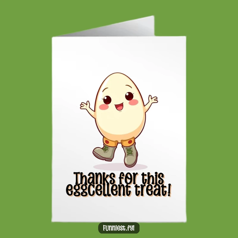 Free Printable Thank You Card: Cheerful Egg Dancing - Funny Downloadable Gift!