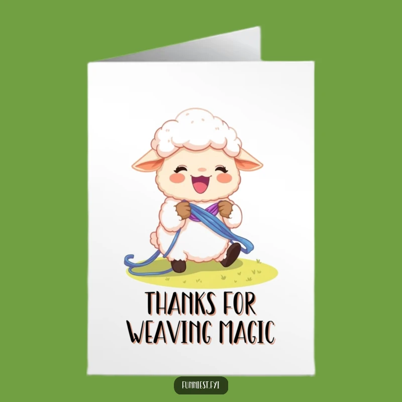 Cozy Free Printable Thank You Card: Sheep Knitting Rainbow - Downloadable!