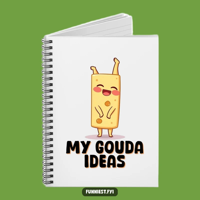 Funny Cheese Notebook - Giggling Wedge Handstand Journal Gift