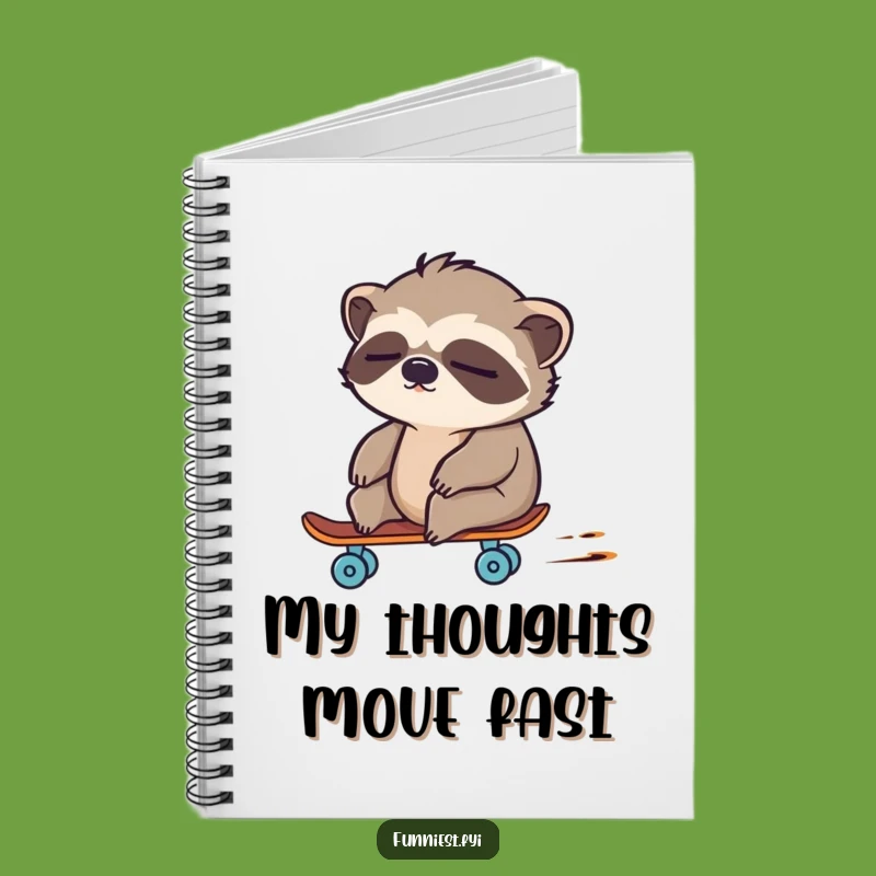 Funny Sloth Skateboard Notebook: Hilarious Journal for Speeding Thoughts
