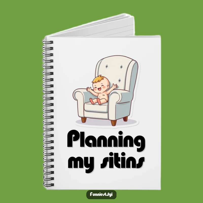 Funny Tiny Person Armchair Notebook - Jot Down Your Cozy Thoughts