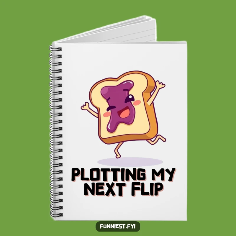 Funny Toast Cartwheel Notebook: Jot Down Laughs with a Jammy Slice