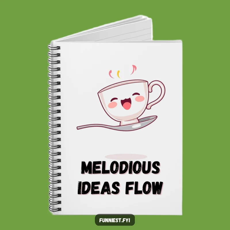 Funny Singing Teacup Spoon Notebook - Jot Down Melodies, Whimsical Edition