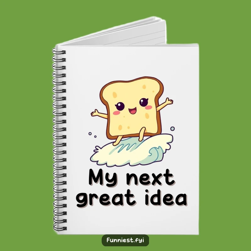 Funny Toast Surfing Butter Notebook - Hilarious Journal for Breakfast Ideas