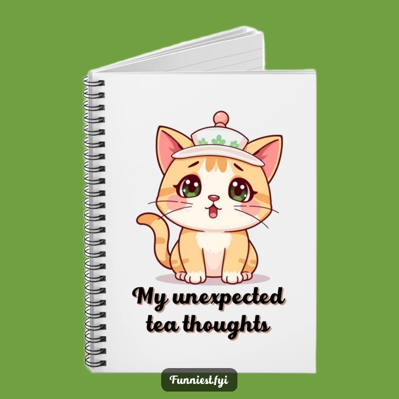 Funny Cat Teacup Notebook - Surprised Kitty Journal for Notes Gift