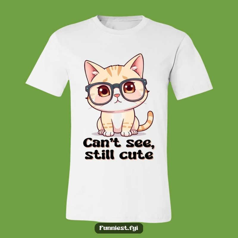 Funny Cat Glasses T-Shirt: Huge Specs Confusion, Perfect Funny Gift