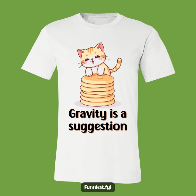 Funny Cat Pancake Stack T-Shirt: Hilarious Graphic Tee for Comedy Lovers