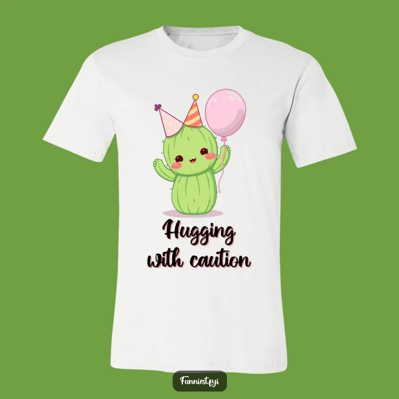 Funny Cactus Party Balloon Hug T-Shirt - Hilarious Cute Character Gift