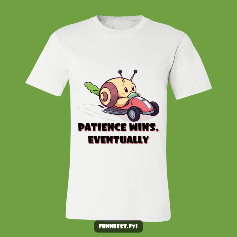 Funny Snail Racing T-Shirt, Humorous Tee for Determined Go-Getters