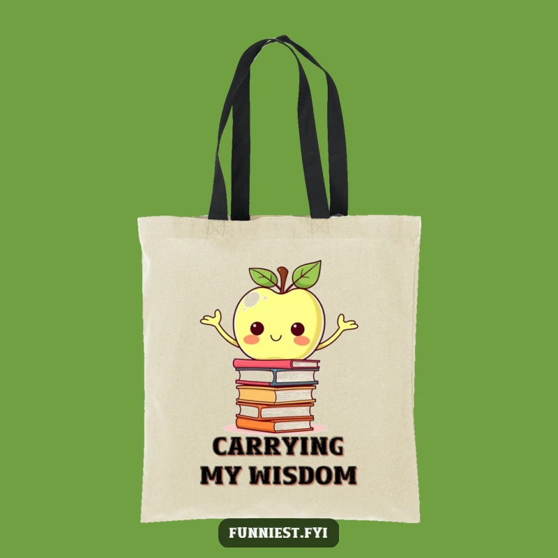 Funny Apple Books Tote Bag: Carry Your Knowledge with Hilarious Style