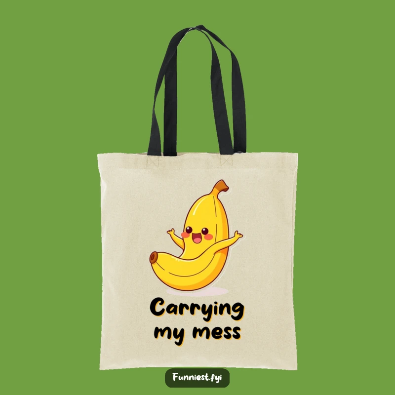 Funny Banana Slip Tote: Cheerful Yelping Character Bag, Perfect Humorous Shopping Gift!
