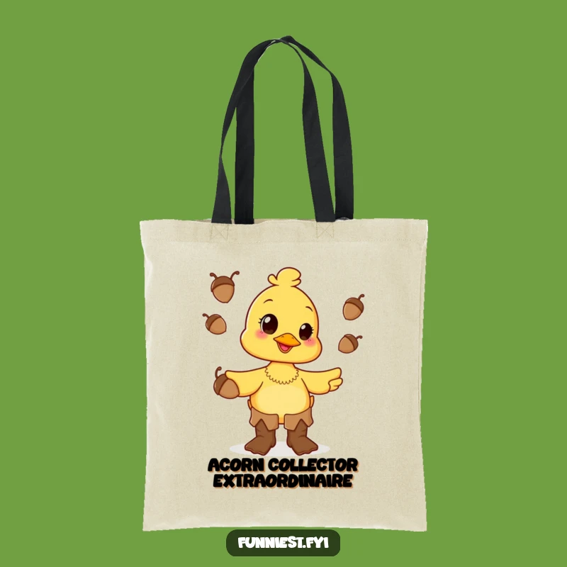 Funny Duck Juggling Tote Bag - Happy Acorn Carry-All Gift