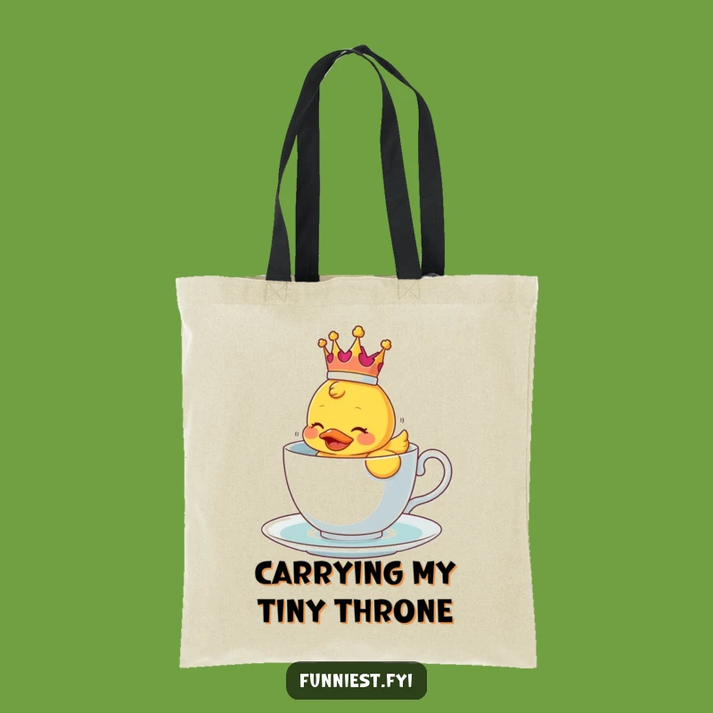 Funny Ducky Crown Teacup Tote Bag - Hilarious Accessory for Daily Errands
