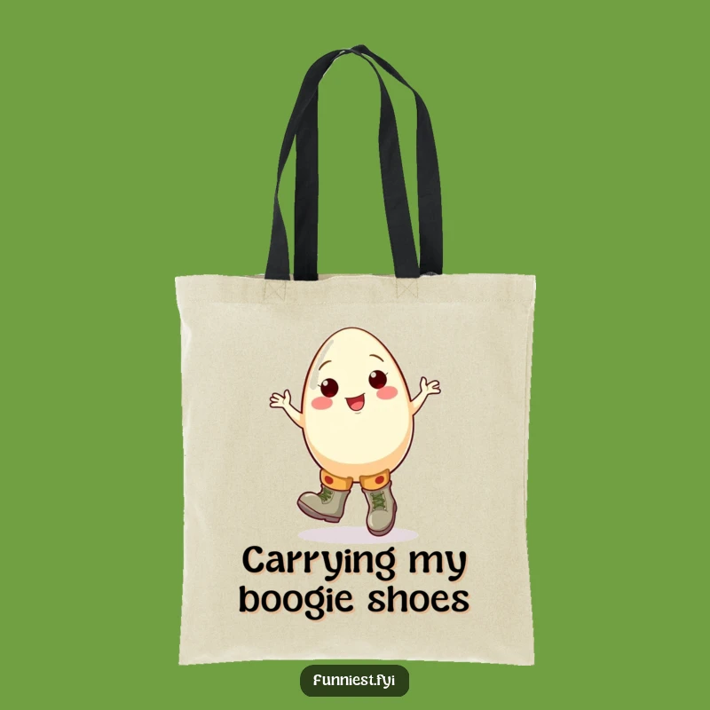 Funny Egg Jigging Boot Tote Bag, Cheerful Accessory, Practical Humorous Gift