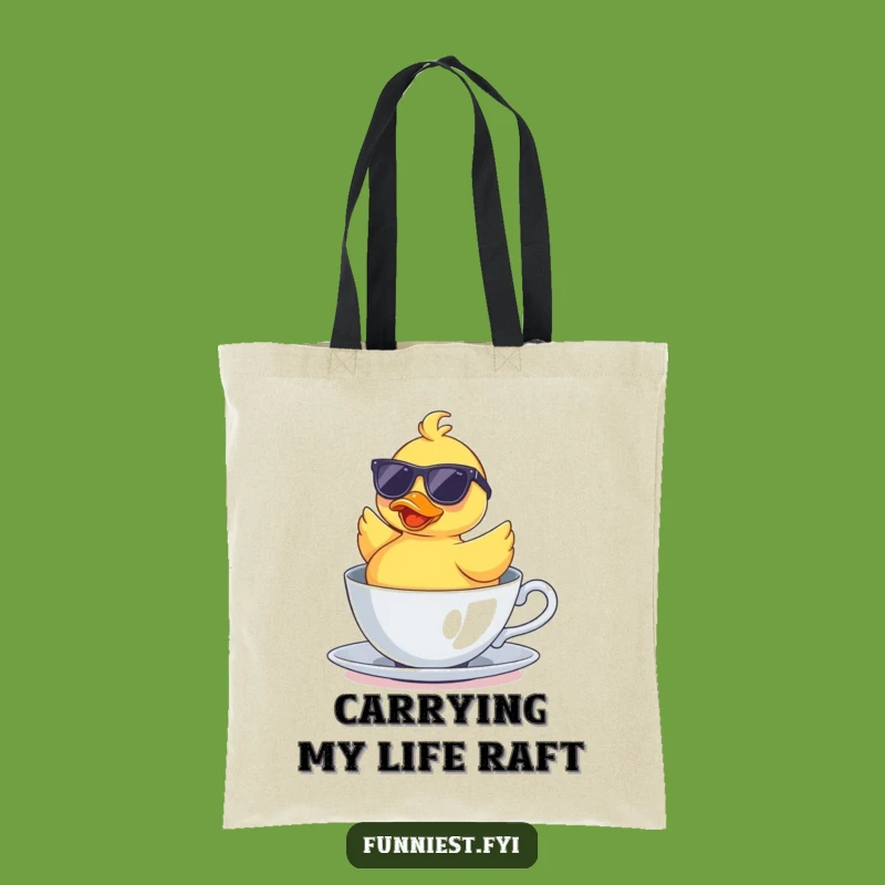 Funny Rubber Duck Teacup Tote Bag - Hilarious Accessory for Quacky Humor