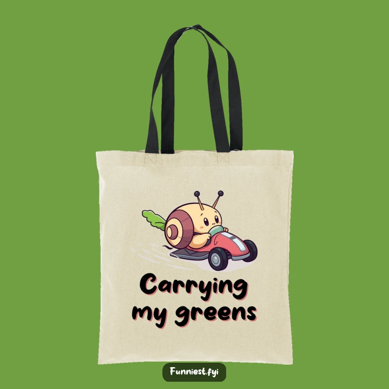 Funny Snail Race Tote Bag, A Humorous Accessory for Determined Shoppers