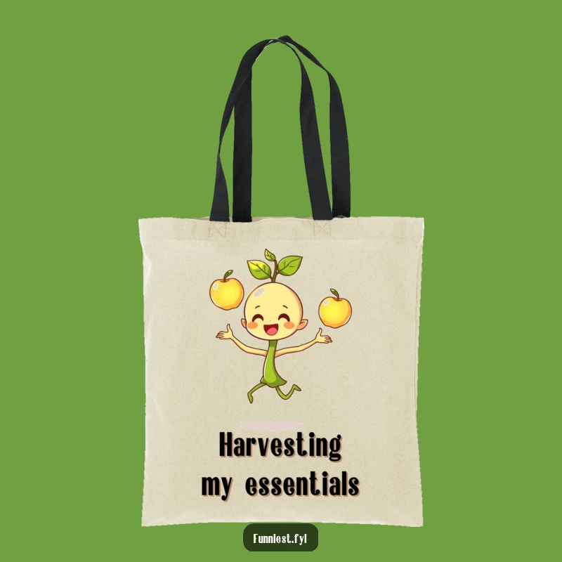Funny Sprout Juggling Tote Bag: Dancing Character's Focused Joy Carry-All, Gift!