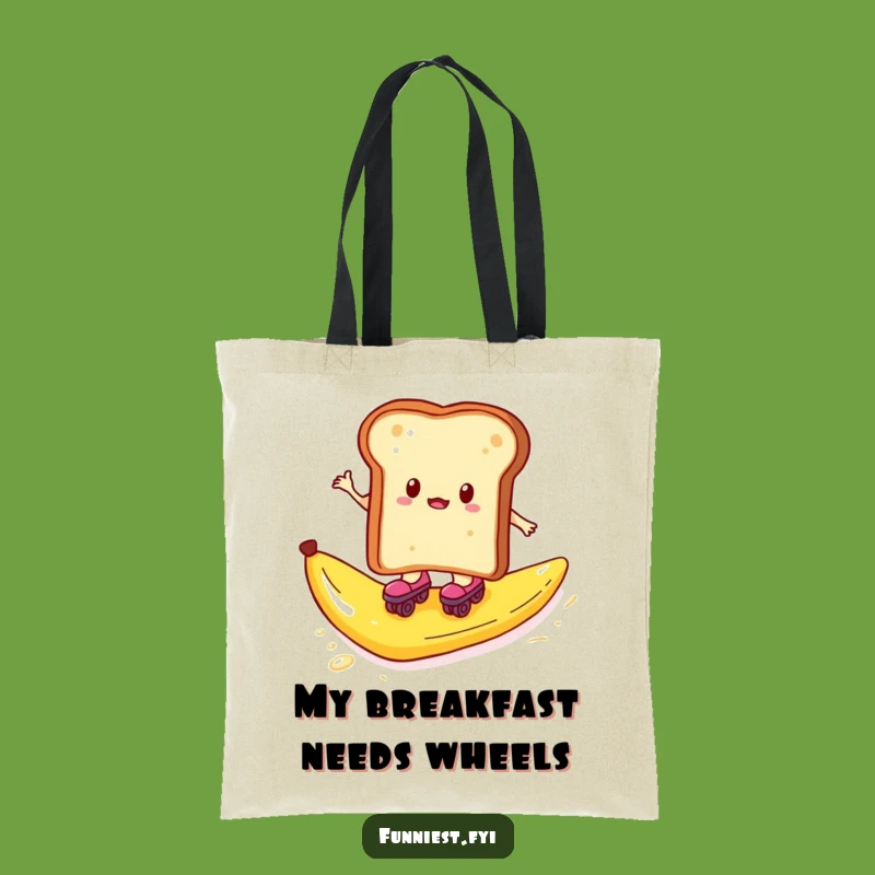 Funny Toast Skates Tote Bag - Hilarious Grocery Hauler & Gift