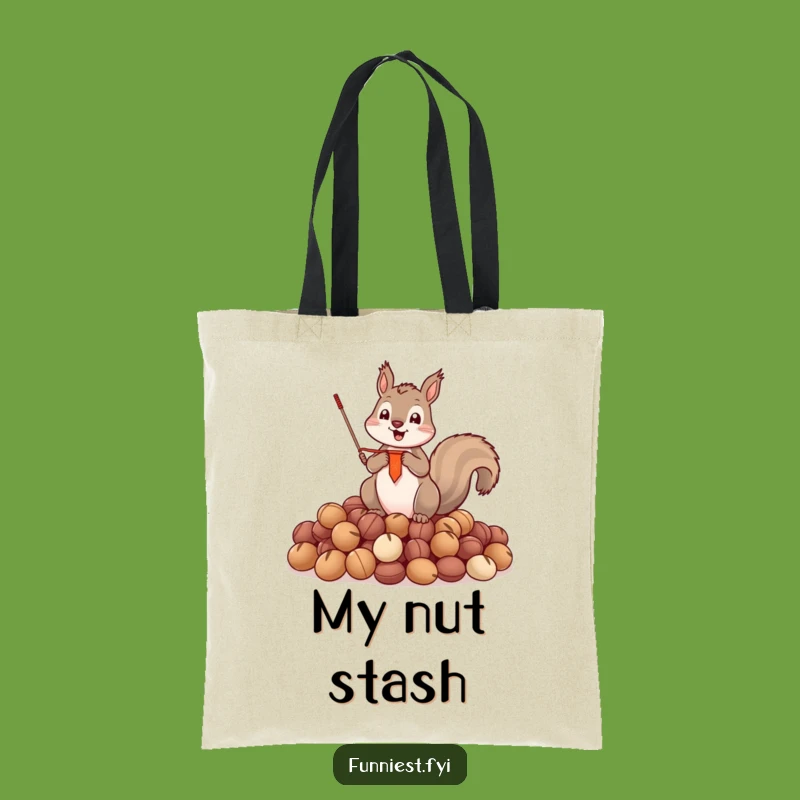 Funny Squirrel Nut Champion Tote Bag - Triumphant Banner Squirrel Carryall Funny Gift